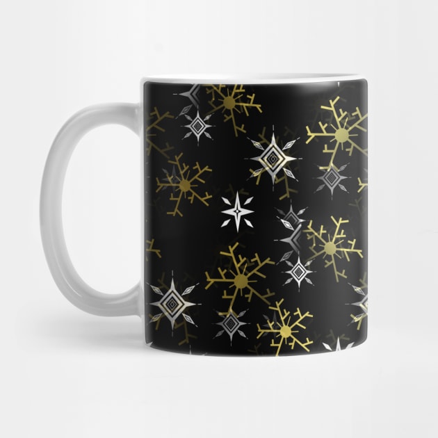 TOUCH Of Gold Snowflakes Pattern by SartorisArt1